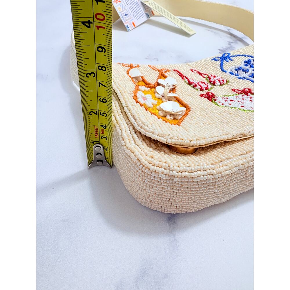Rare Viral Hand Beaded Bikini Bag NWT Coastal Resort Beach Y2K Statement Purse - Picture 16 of 16